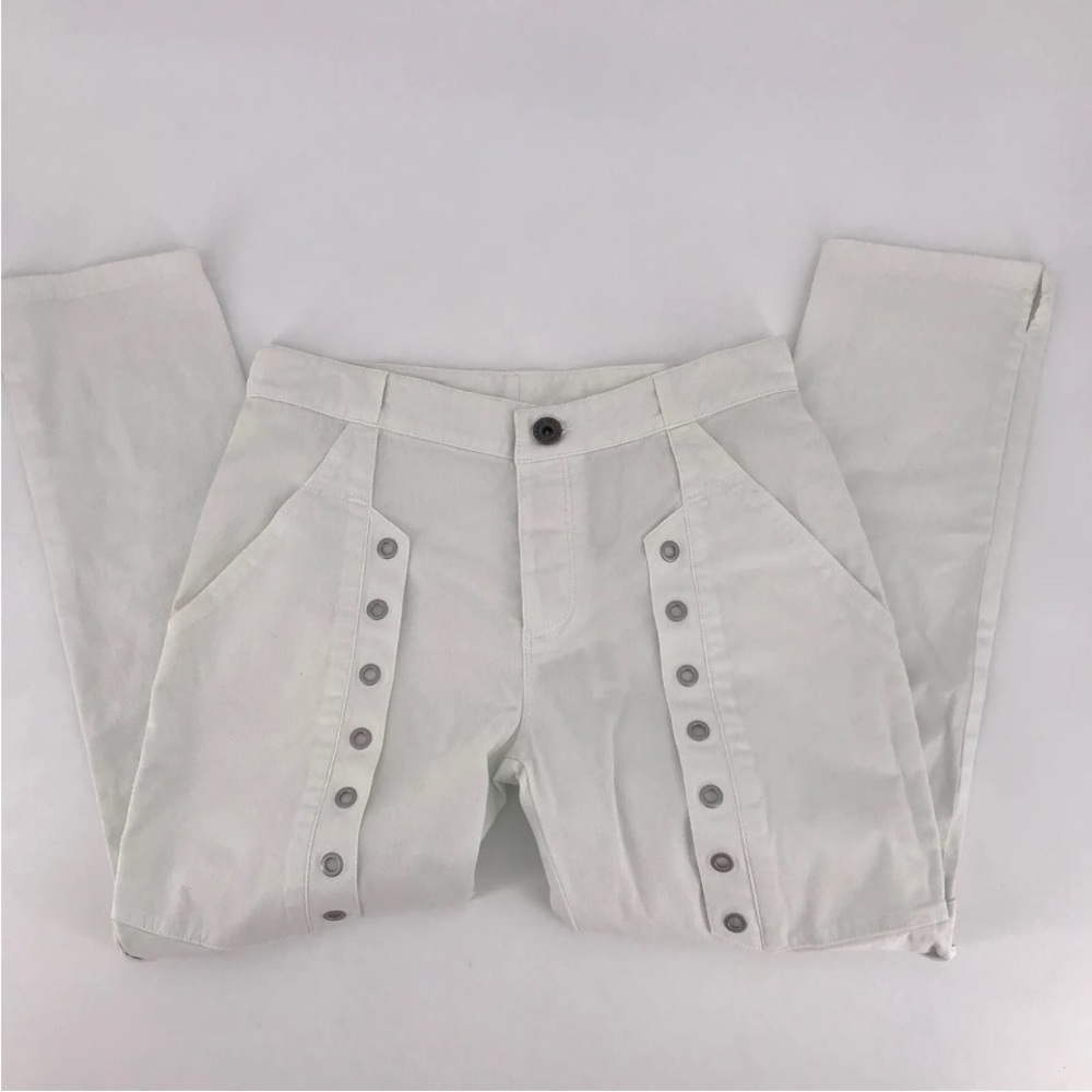 New THEYSKENS' THEORY White Powa Jeans Crop Skinny Pants $250 Size 26